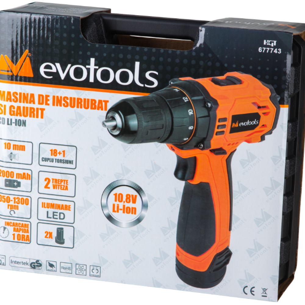 MASINA DE GAURIT SI INSURUBAT CU ACUMULATOR CD 10.8 V LI-ION 2 AH EPTO