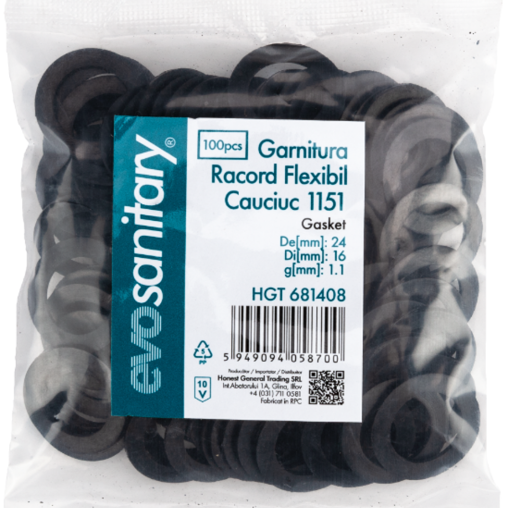 GARNITURA RACORD FLEXIBIL CAUCIUC 1151 DE: 24MM G:1.1mm GARNITURA RACORD FLEXIBIL CAUCIUC 1151 DE: 24MM G:1.1mm