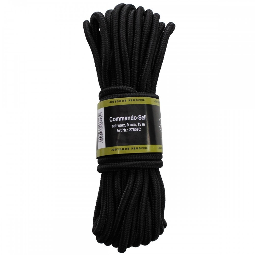 Sfoara diametru 9 mm, lungime 15 metri, culoare neagra Sfoara diametru 9 mm, lungime 15 metri, culoare neagra