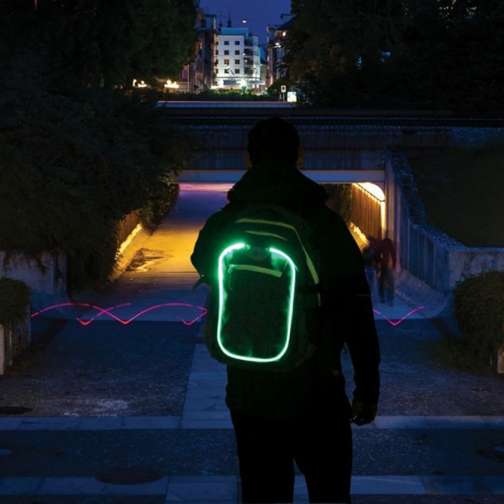 Rucsac Wheel Bee Generation Z albastru/verde/alb cu LED - 950020