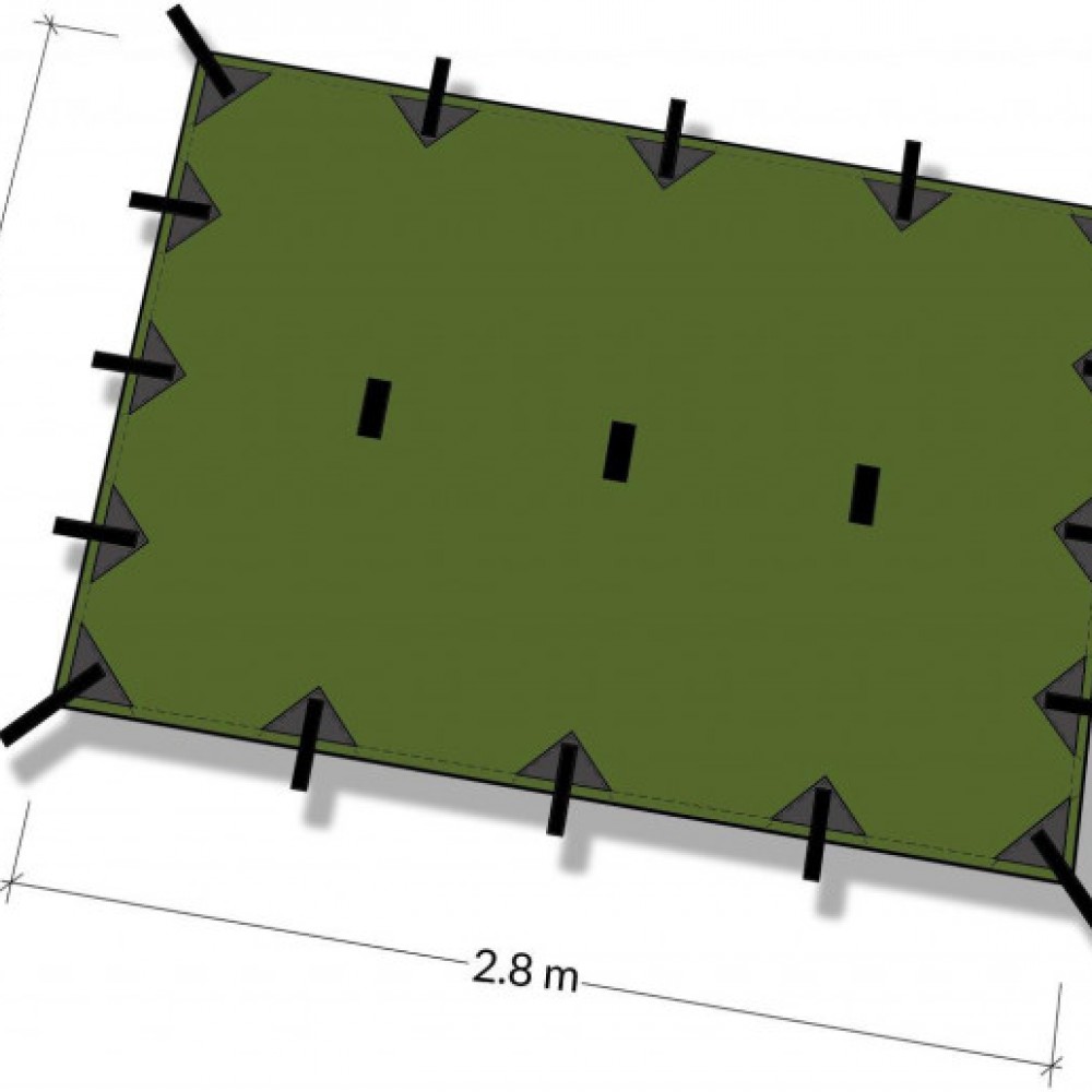 Tenda S Prelata Olive Green DDHammocks 2.8m x 1.5m - 0610370637272 Tenda S Prelata Olive Green DDHammocks 2.8m x 1.5m - 0610370637272