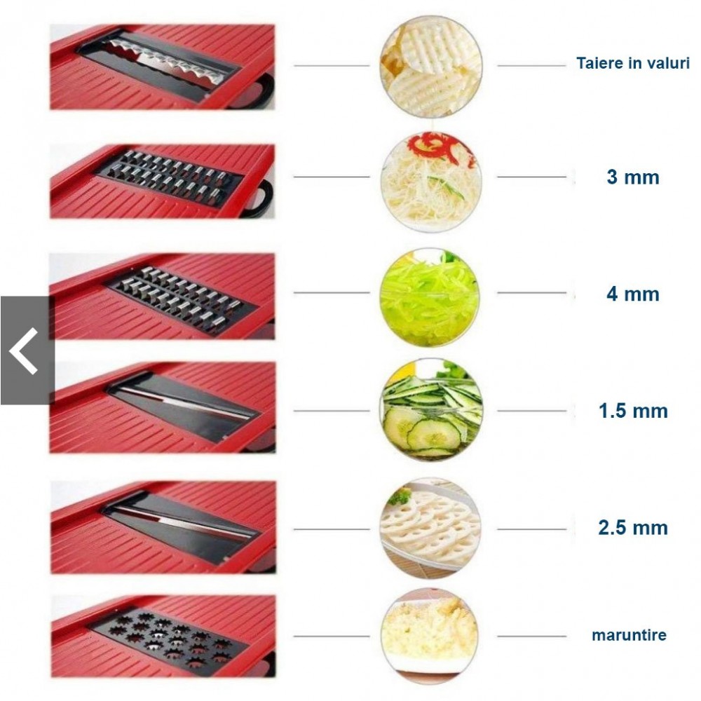 Razatoare multifunctionala 6 in 1 pentru legume