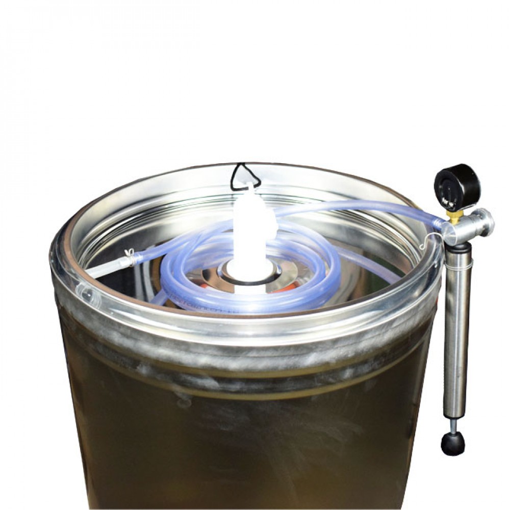 Butoi INOX 102 L cu capac flotant si canea Butoi INOX 102 L cu capac flotant si canea