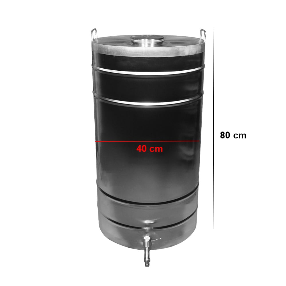 Butoi din inox 108L cu capac si canea Butoi din inox 108L cu capac si canea