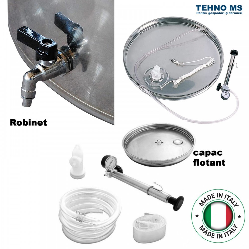BUTOI DIN INOX ITALIA CU CAPAC FLOTANT BUSONAT SI CANEA 180L