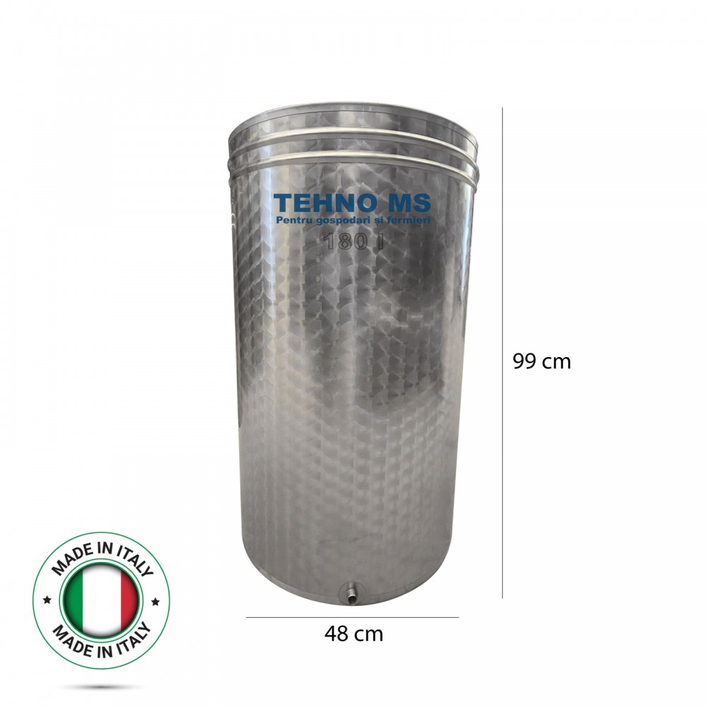 BUTOI DIN INOX ITALIA CU CAPAC FLOTANT BUSONAT SI CANEA 180L