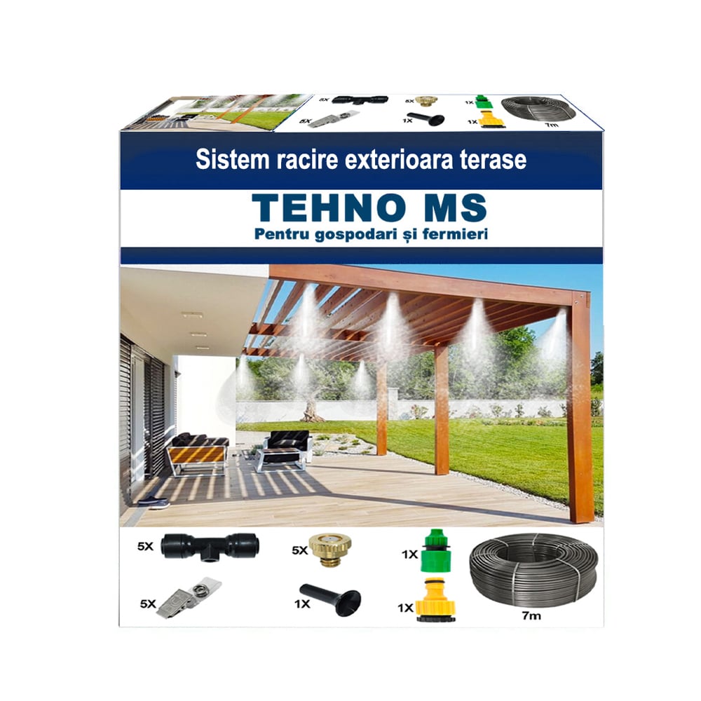 Sistem racire exterioara terase, 7m, 5 duze, 5 clipsuri
