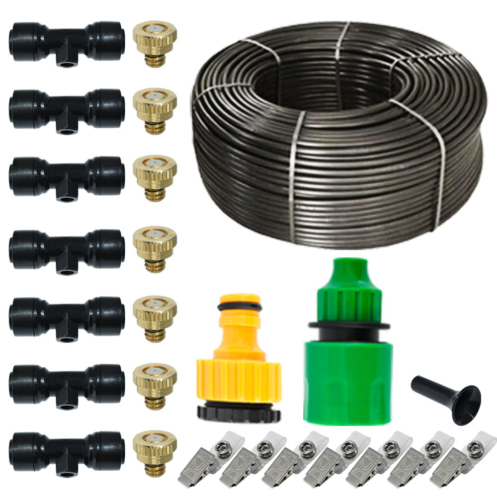 Sistem racire exterioara terase, 10m, 7 duze, 7 clipsuri Sistem racire exterioara terase, 10m, 7 duze, 7 clipsuri