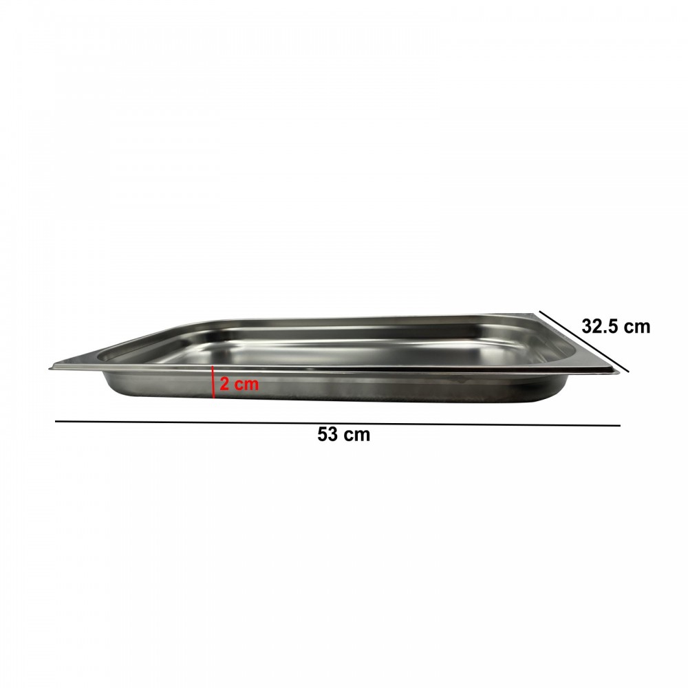 Tava de bucatarie de inox 530x325x20mm
