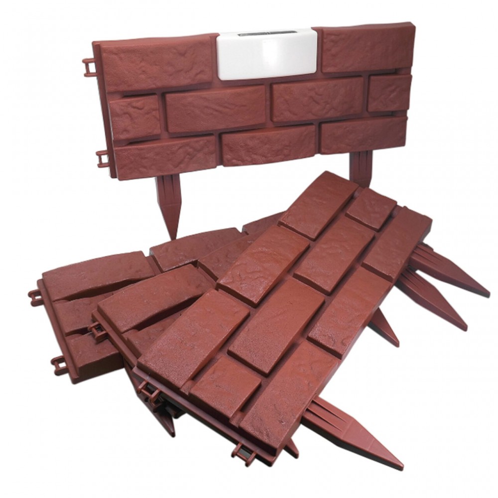 Gard de gradina decorativ, cu iluminare solara, set 4 buc, 42x29 cm