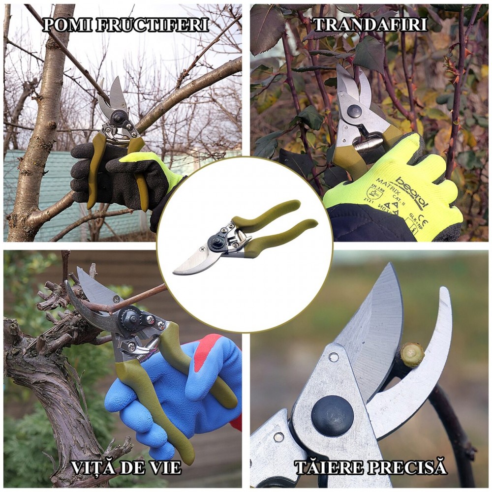 Foarfeca gradina, otel SK5, tip bypass, 21.5 cm, XTline