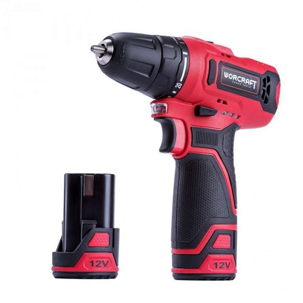 Masina de gaurit, insurubat (bormasina), cu acumulator 1.5 Ah, incarcator 12 V Li-ion, trusa cu varfuri si burghie, mandrina automata 0.8-10 mm, Worcraft 