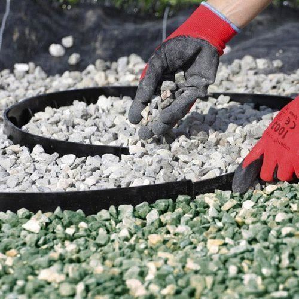Bordura pentru gazon, plastic, 24 cuie tip harpon, 4.8 m