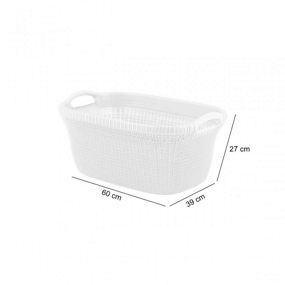 Cos rufe, 2 manere, alb, 40 L, 60x27x39 cm, Curver