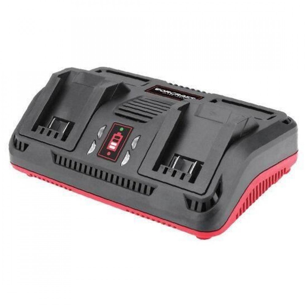 Masina de tuns iarba, gazon, electrica, motor fara perii, 2 acumulatori 4 Ah, incarcator 2x20V Li-ion, 40 cm, Worcraft 