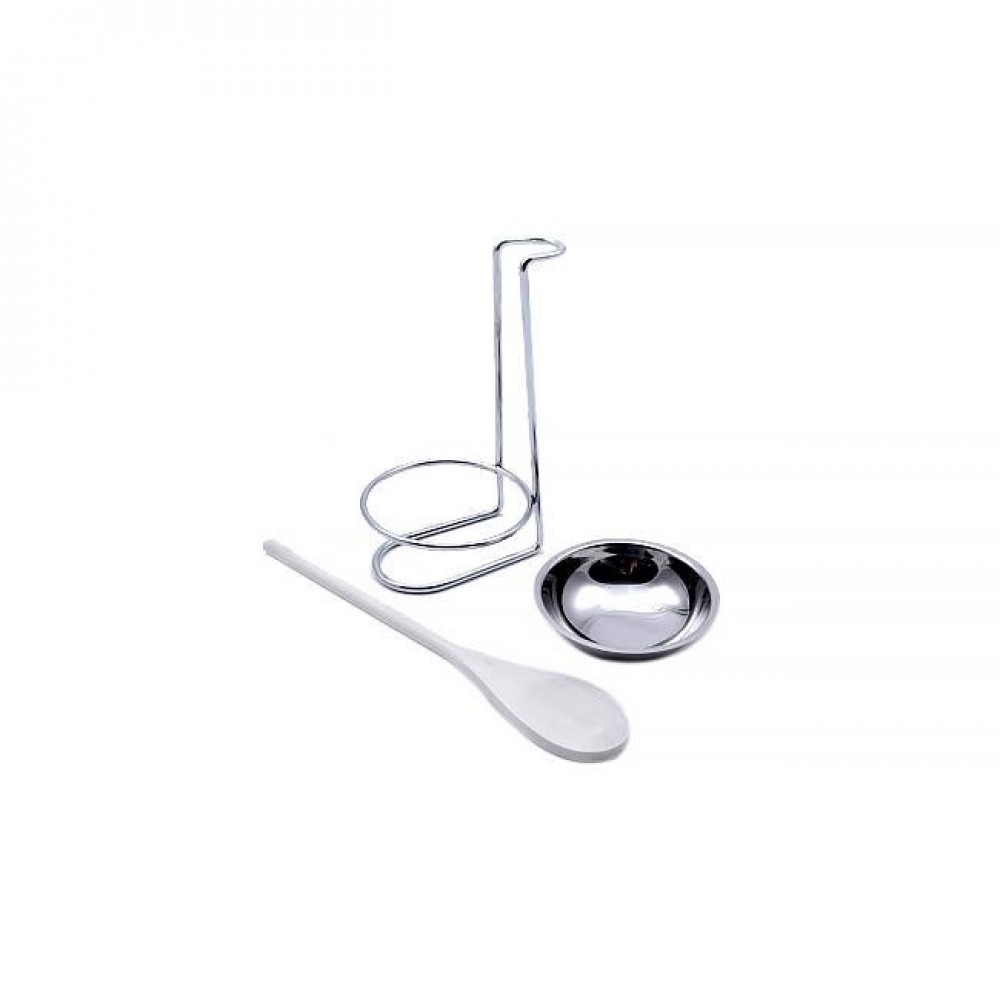 Suport inox cu lingura de lemn, Perfect Home