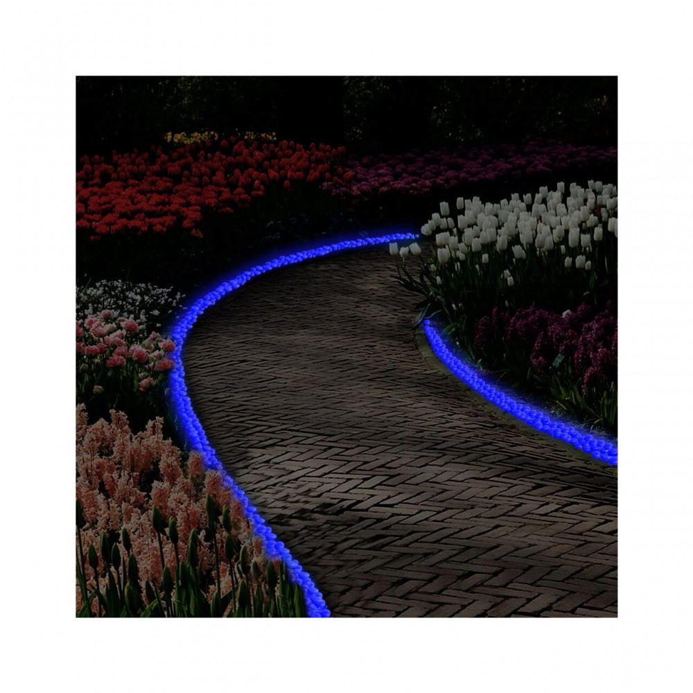 Pietre de gradina, fosforescente, albe, set 100 buc