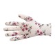 Manusi gradina nitril si poliester, model floral alb, BEOROL Manusi gradina nitril si poliester, model floral alb, BEOROL