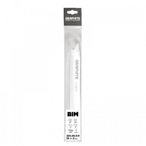 Panza, lama, fierastrau tip sabie, pentru lemn, metal, BIM, 10 TPI, set 2 buc, 225 mm, Graphite