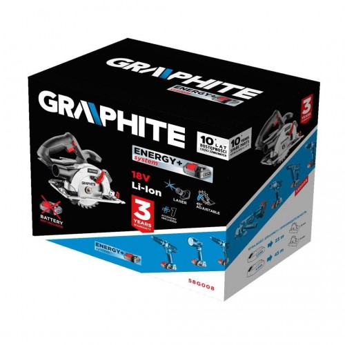 Fierastrau circular de mana, 18V Li-ion (acumulator neinclus), 150x10 mm, Graphite Energy Fierastrau circular de mana, 18V Li-ion (acumulator neinclus), 150x10 mm, Graphite Energy