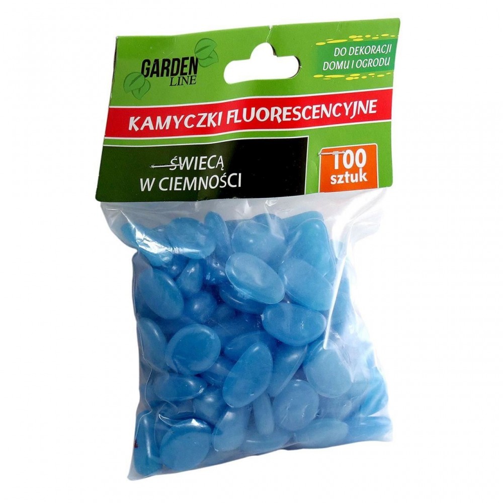 Pietre de gradina, fosforescente, albastre, set 100 buc