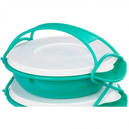 Caserola alimente, plastic, etansa, verde, 4 compartimente, 4x1 L, 22.4x20.5x29.5 cm, MagicHome Caserola alimente, plastic, etansa, verde, 4 compartimente, 4x1 L, 22.4x20.5x29.5 cm, MagicHome