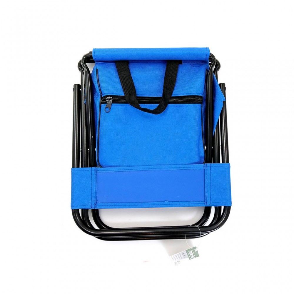 Scaun mini pliabil, gradina, camping, pescuit, cu geanta, albastru, max 80 kg, 20x25x47cm