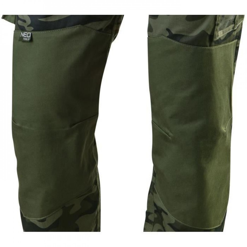 Pantaloni de lucru, camuflaj, model Camo, marimea XXL/56, NEO Pantaloni de lucru, camuflaj, model Camo, marimea XXL/56, NEO