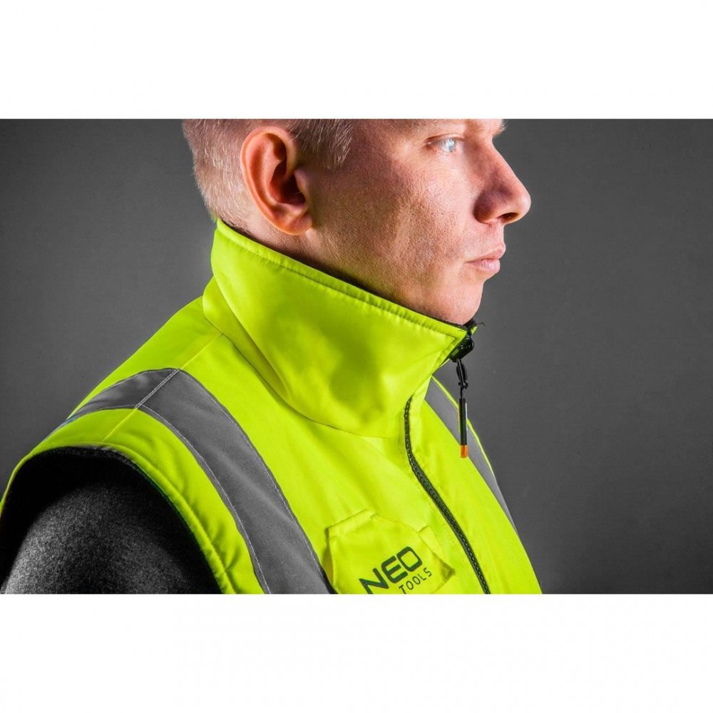 Vesta de lucru cu doua fete reflectorizanta galben/negru, nr.XXL/58, Neo Tools, 81-520-XXL