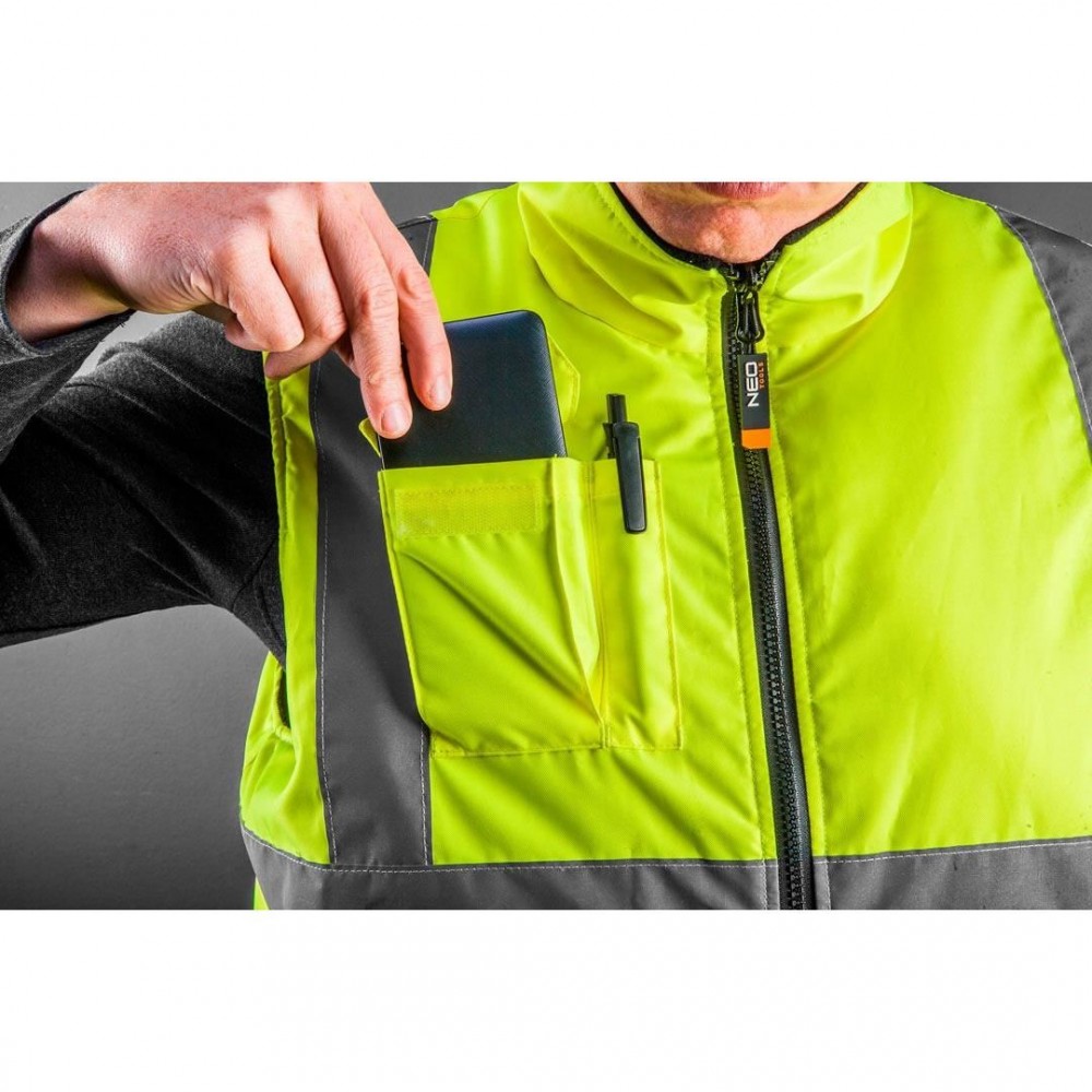Vesta de lucru cu doua fete reflectorizanta galben/negru, nr.XXL/58, Neo Tools, 81-520-XXL