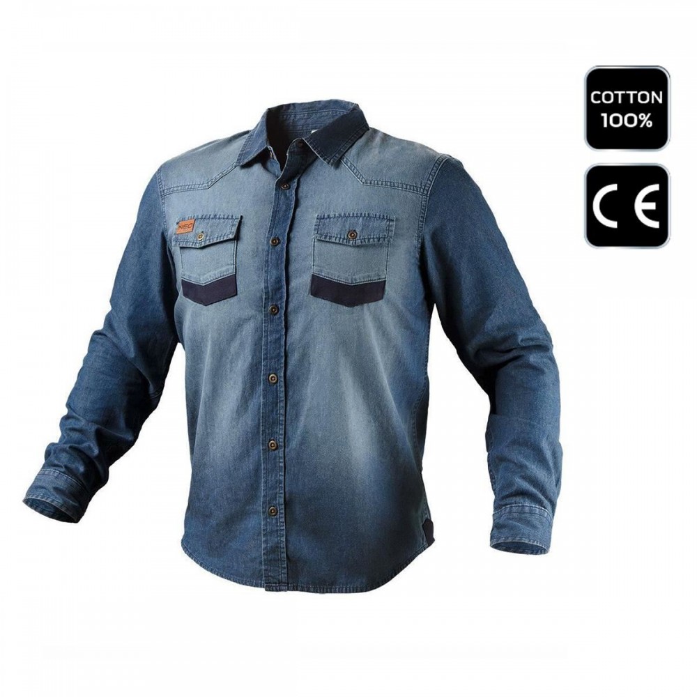 Camasa pentru lucru, de blugi, model Denim, marimea L/52, NEO