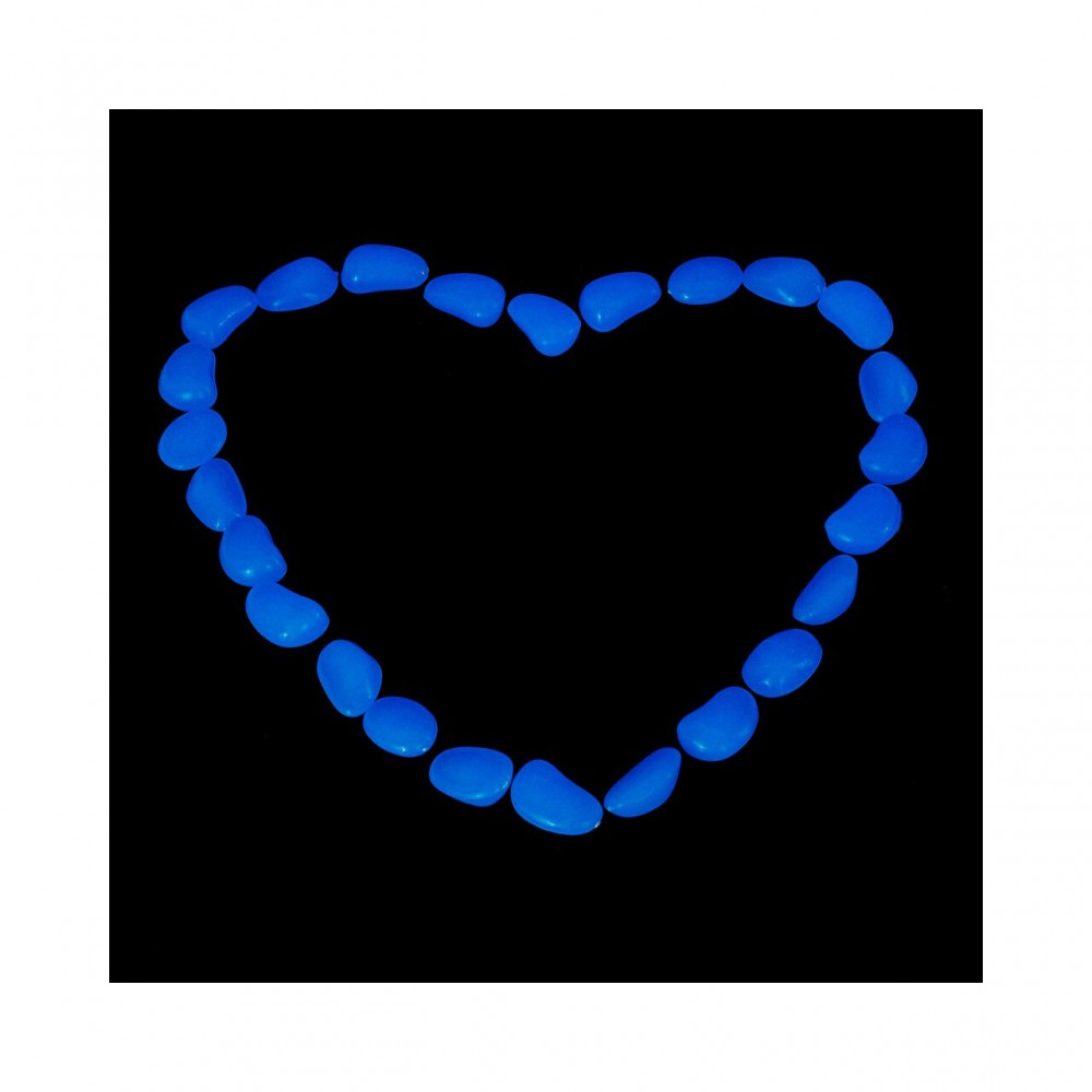 Pietre de gradina, fosforescente, albastre, set 100 buc