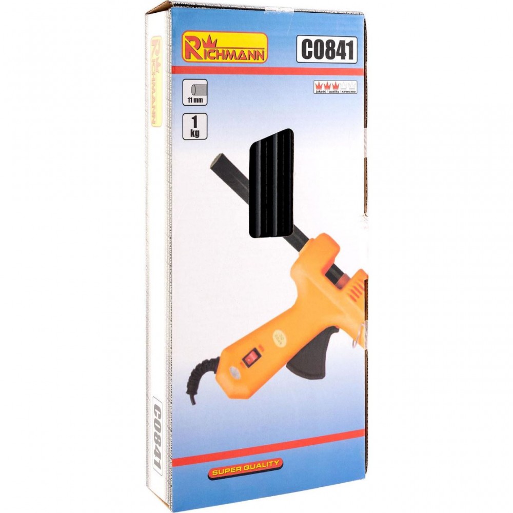Baton silicon pentru pistol lipit, negru, 35 buc, 1 kg, 11x270 mm, Richmann