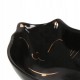 Castron, bol, pentru caine, pisica, ceramica, negru, model pisica, 15x11x5 cm