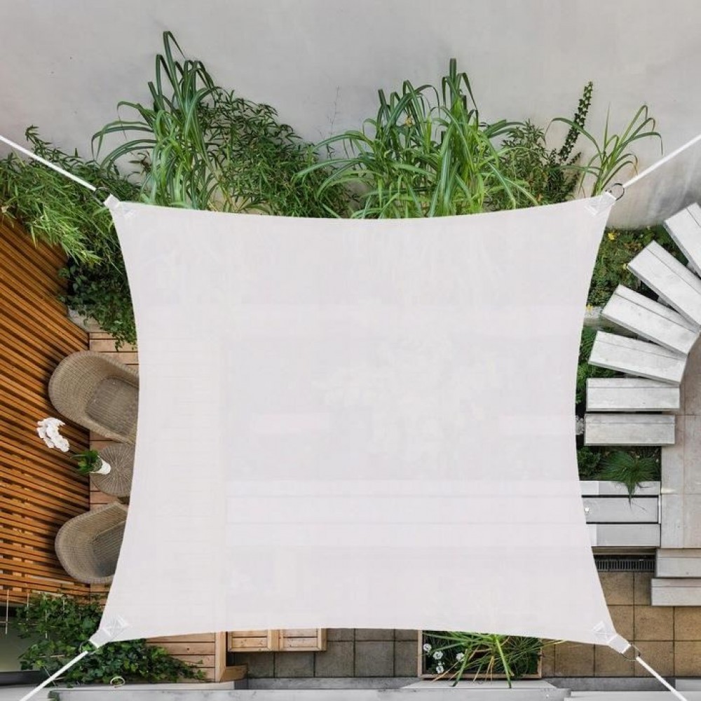 Copertina parasolar, patrata, inele metalice, gri deschis, 3x3 m, Springos 