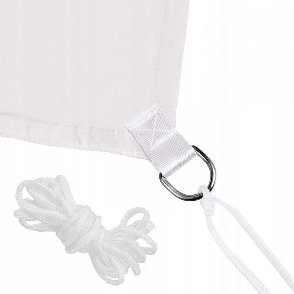 Copertina parasolar, patrata, inele metalice, gri deschis, 3x3 m, Springos 
