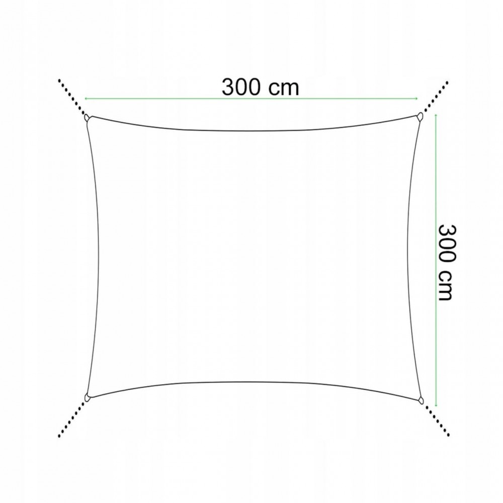 Copertina parasolar, patrata, inele metalice, gri deschis, 3x3 m, Springos 