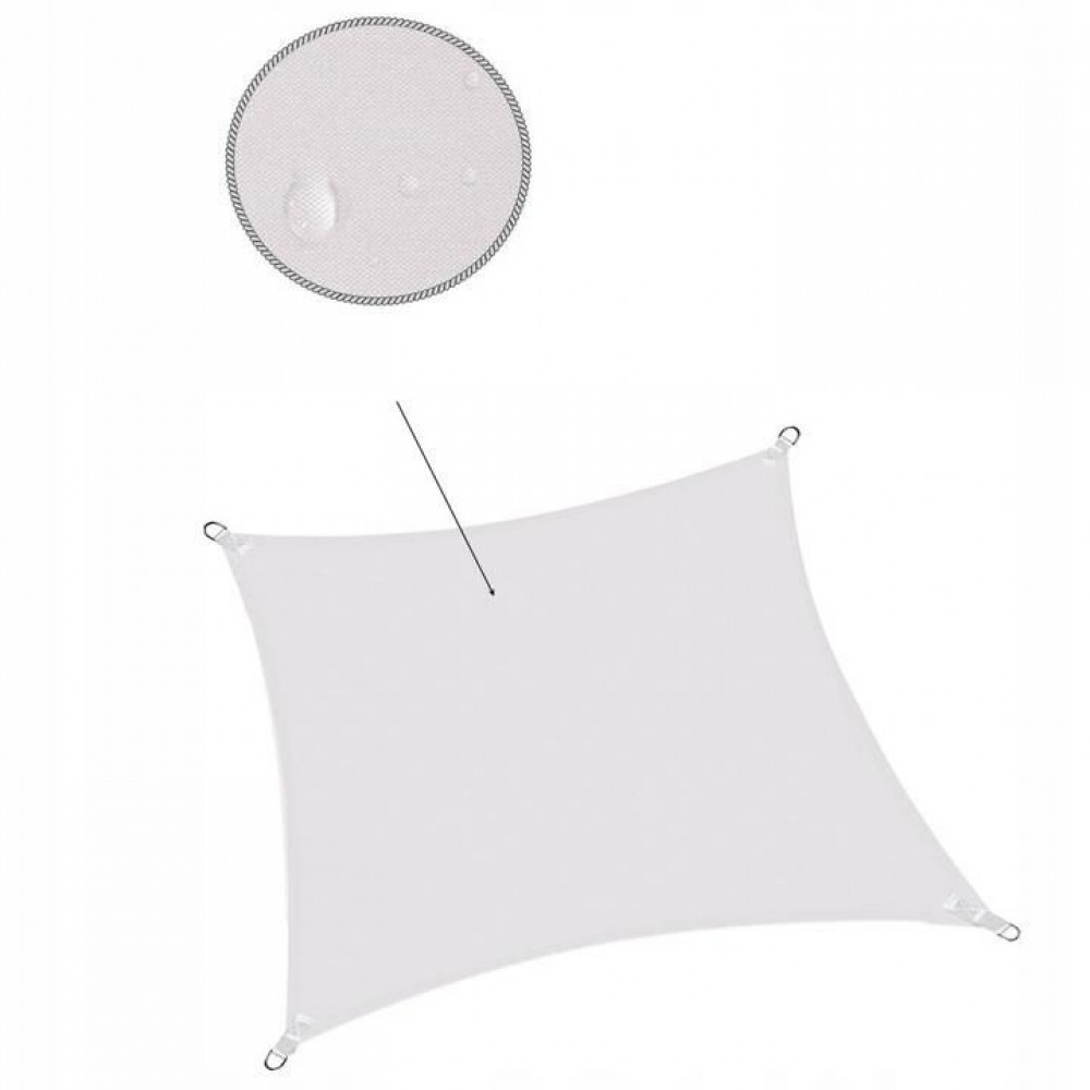 Copertina parasolar, patrata, inele metalice, gri deschis, 3x3 m, Springos 