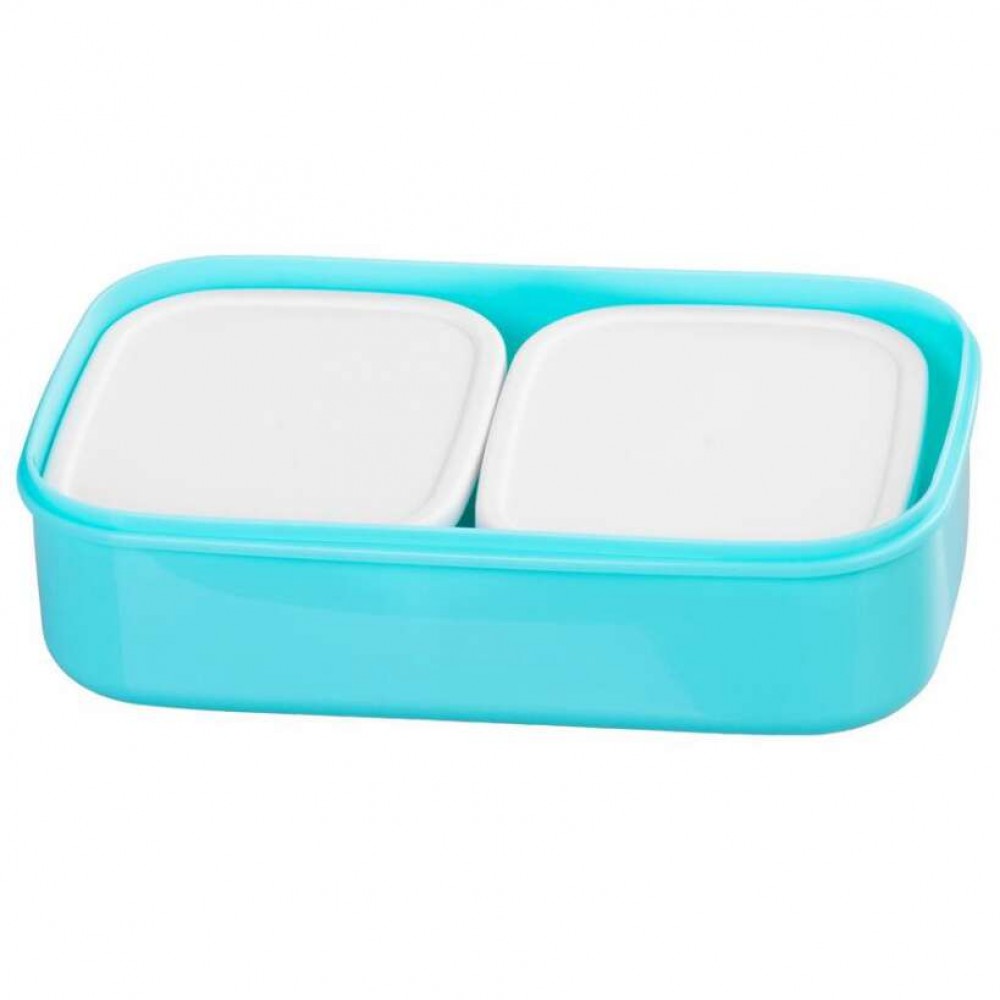 Cutie, caserola alimente, plastic, etansa, albastru, 2 compartimente, cu lingura/furculita, 1 L, 20.8x13.5x12.4 cm, MagicHome Cutie, caserola alimente, plastic, etansa, albastru, 2 compartimente, cu lingura/furculita, 1 L, 20.8x13.5x12.4 cm, MagicHome