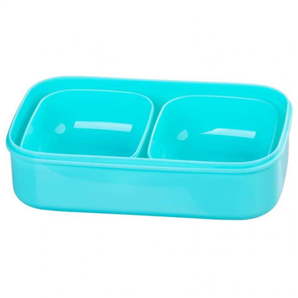 Cutie, caserola alimente, plastic, etansa, albastru, 2 compartimente, cu lingura/furculita, 1 L, 20.8x13.5x12.4 cm, MagicHome Cutie, caserola alimente, plastic, etansa, albastru, 2 compartimente, cu lingura/furculita, 1 L, 20.8x13.5x12.4 cm, MagicHome