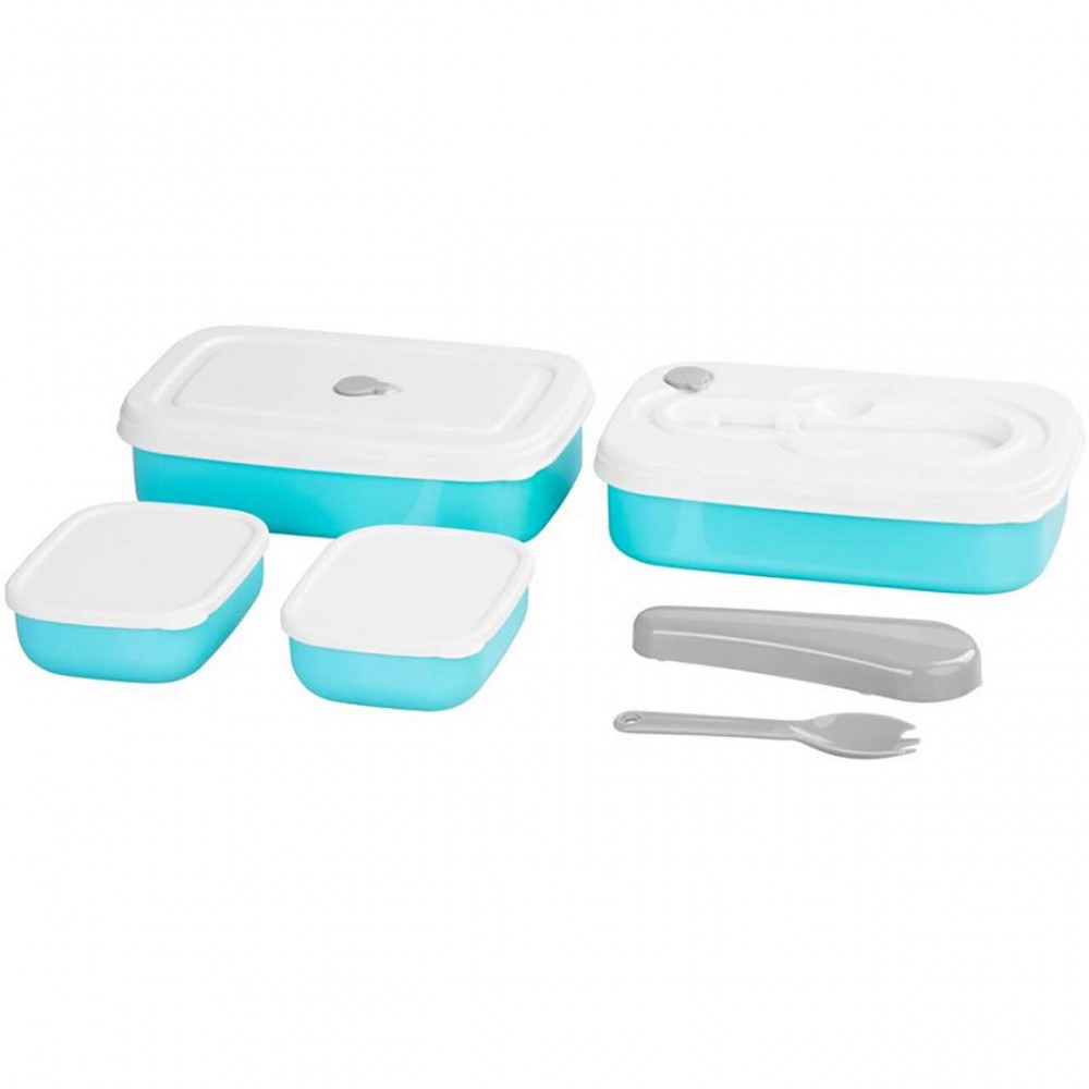 Cutie, caserola alimente, plastic, etansa, albastru, 2 compartimente, cu lingura/furculita, 1 L, 20.8x13.5x12.4 cm, MagicHome Cutie, caserola alimente, plastic, etansa, albastru, 2 compartimente, cu lingura/furculita, 1 L, 20.8x13.5x12.4 cm, MagicHome