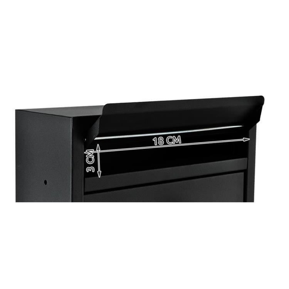 Cutie postala, otel galvanizat, negru, 21.7x8.5x32 cm, Malatec Cutie postala, otel galvanizat, negru, 21.7x8.5x32 cm, Malatec
