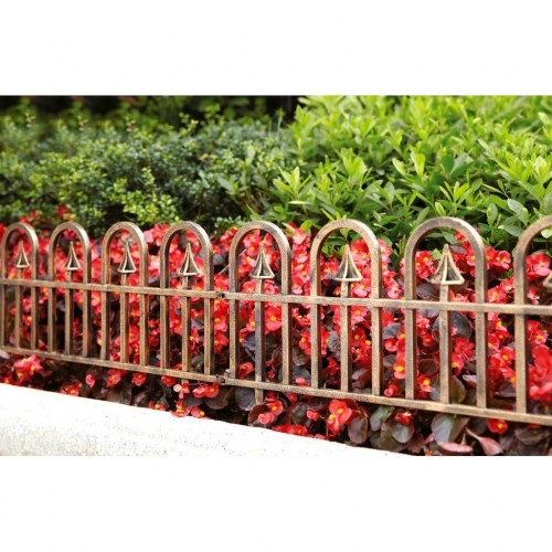 Gard de gradina decorativ, plastic alb, set 4 buc, 60x30.5 cm