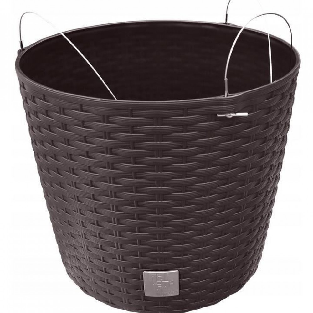 Ghiveci decorativ cu lant, rotund, maro, 25.6x21.9 cm, Rato Round WS Ghiveci decorativ cu lant, rotund, maro, 25.6x21.9 cm, Rato Round WS
