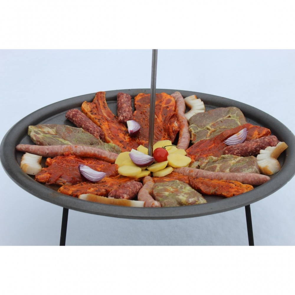 Disc pentru gratar, fonta, tip grill, cu picioare si agatator, 50 cm, Barbeque 