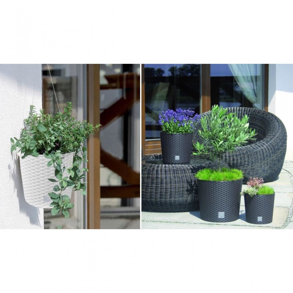 Ghiveci decorativ cu lant, rotund, maro, 25.6x21.9 cm, Rato Round WS Ghiveci decorativ cu lant, rotund, maro, 25.6x21.9 cm, Rato Round WS
