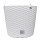 Ghiveci decorativ cu lant, Prosperplast, Rato Round, rotund, alb, 25.6x21.9 cm
