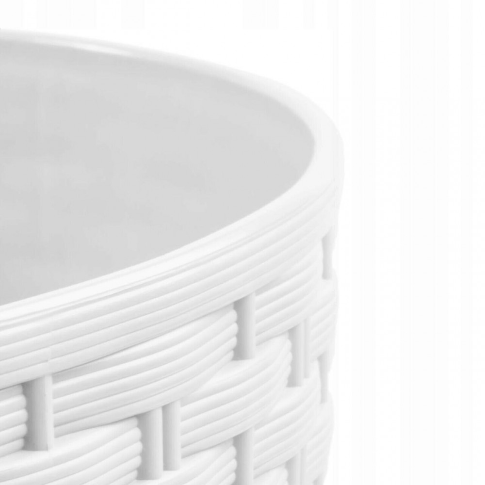 Ghiveci decorativ de flori, Prosperplast, Rato Round, rotund, alb, 20x19 cm