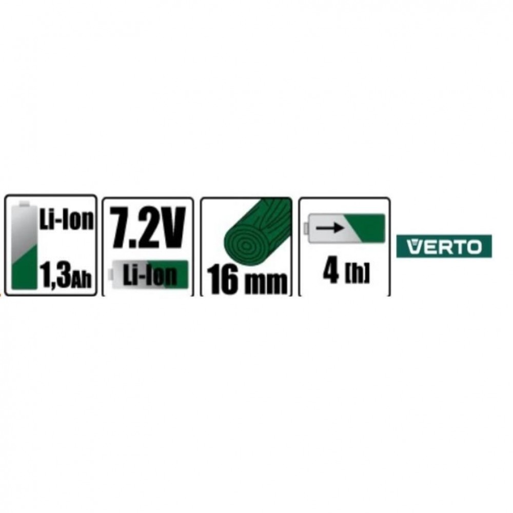 Foarfeca electrica de gradina, cu acumulatorÃÂ 1.3 Ah, incarcator 7.2 V, Verto