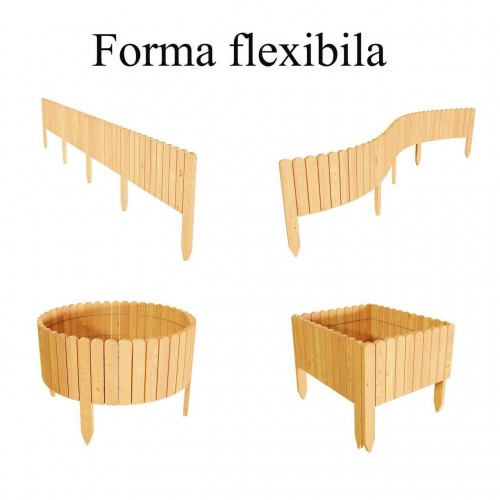 Gard de gradina decorativ din lemn, natur, 200x30 cm